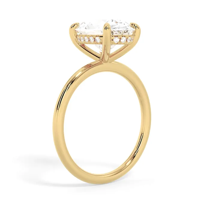 Rings deBebians Classic Solitaire Style Engagement Ring with Diamond Basket