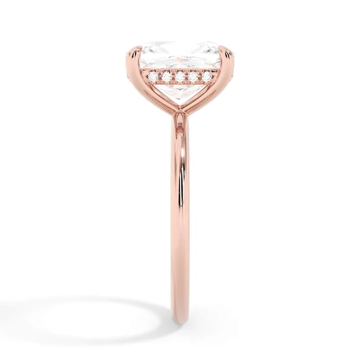 Rings deBebians Classic Solitaire Style Engagement Ring with Diamond Basket