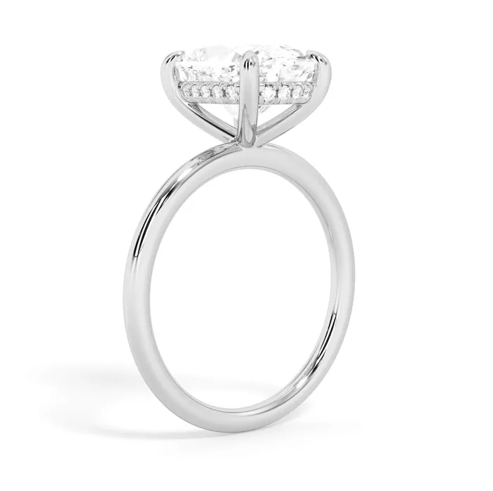 Rings deBebians Classic Solitaire Style Engagement Ring with Diamond Basket