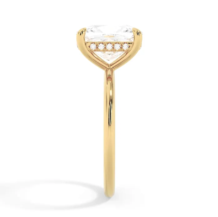 Rings deBebians Classic Solitaire Style Engagement Ring with Diamond Basket