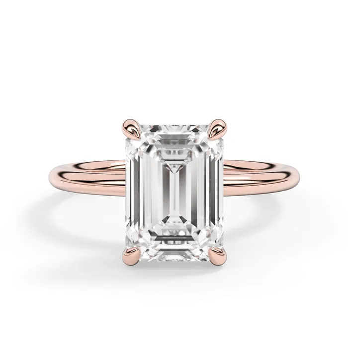 Rings deBebians Classic Solitaire Style Engagement Ring with Diamond Basket