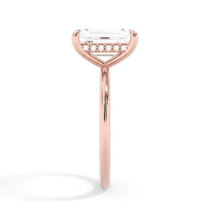 Rings deBebians Classic Solitaire Style Engagement Ring with Diamond Basket