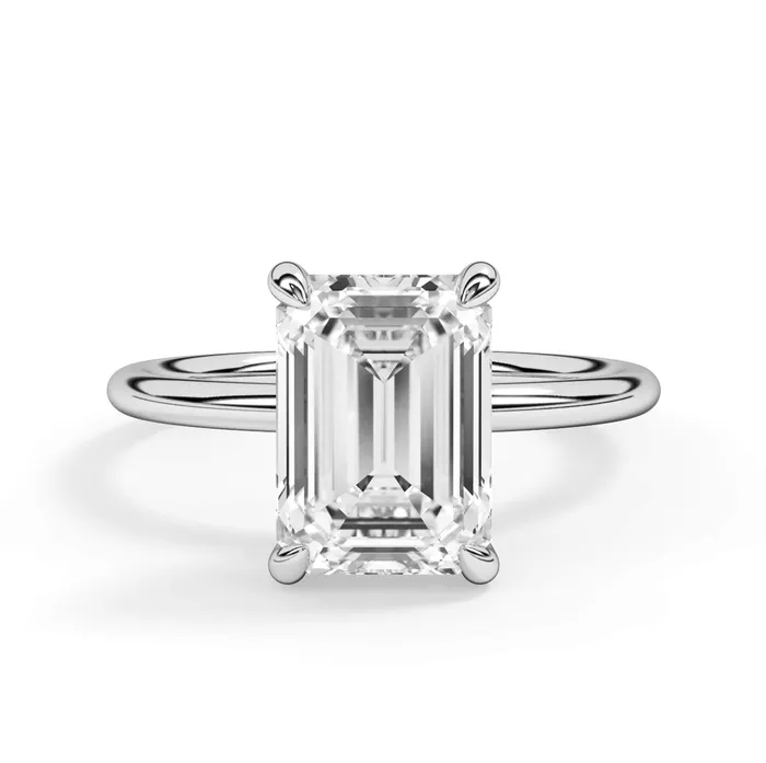 Rings deBebians Classic Solitaire Style Engagement Ring with Diamond Basket