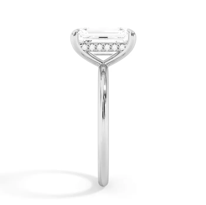 Rings deBebians Classic Solitaire Style Engagement Ring with Diamond Basket