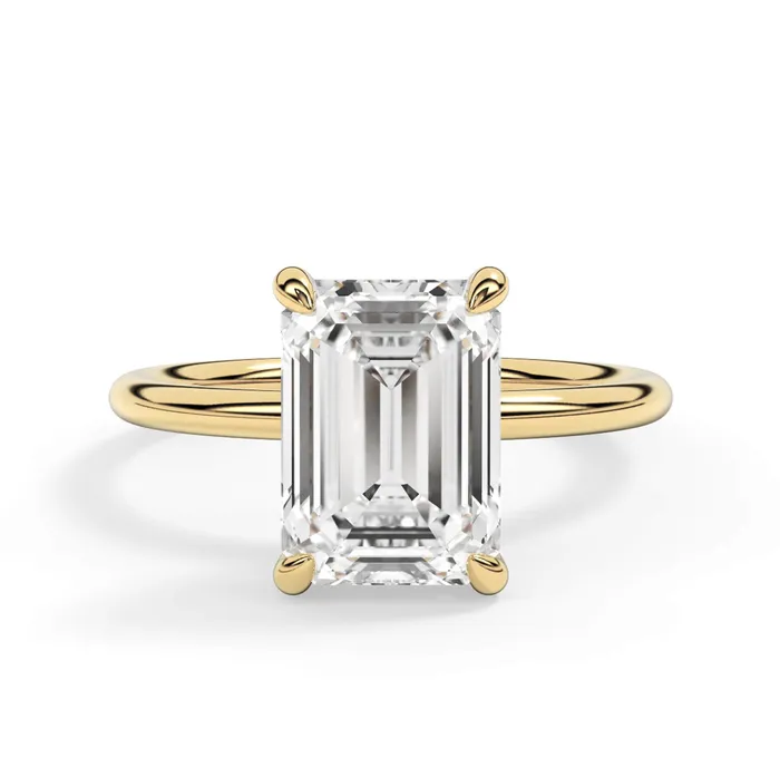 Rings deBebians Classic Solitaire Style Engagement Ring with Diamond Basket