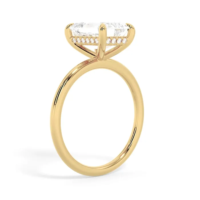 Rings deBebians Classic Solitaire Style Engagement Ring with Diamond Basket