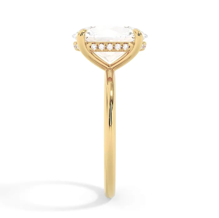 Rings deBebians Classic Solitaire Style Engagement Ring with Diamond Basket