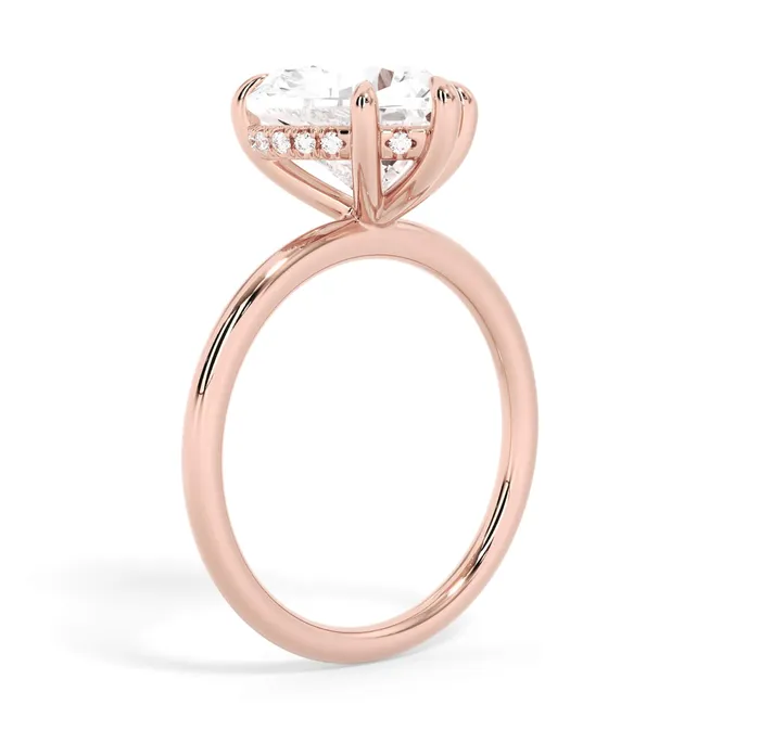 Rings deBebians Classic Solitaire Style Engagement Ring with Diamond Basket