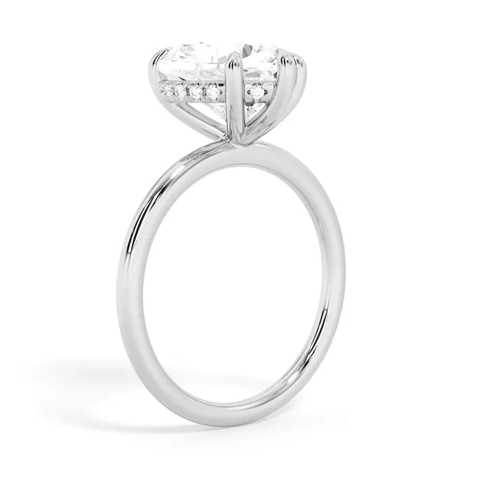 Rings deBebians Classic Solitaire Style Engagement Ring with Diamond Basket