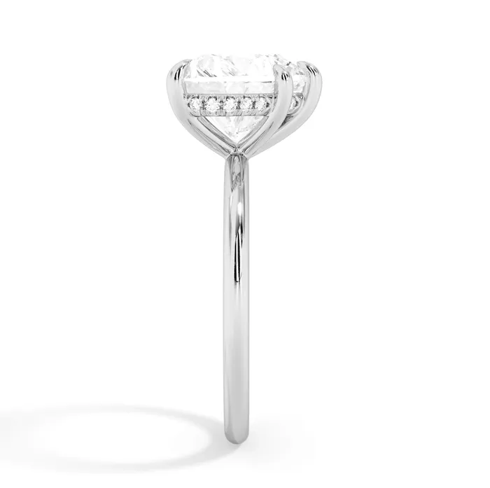 Rings deBebians Classic Solitaire Style Engagement Ring with Diamond Basket