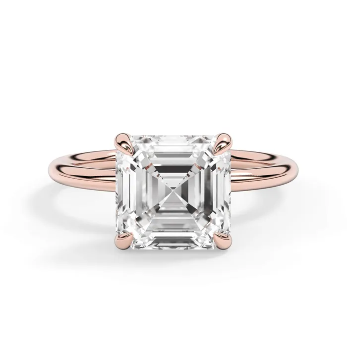 Rings deBebians Classic Solitaire Style Engagement Ring with Diamond Basket