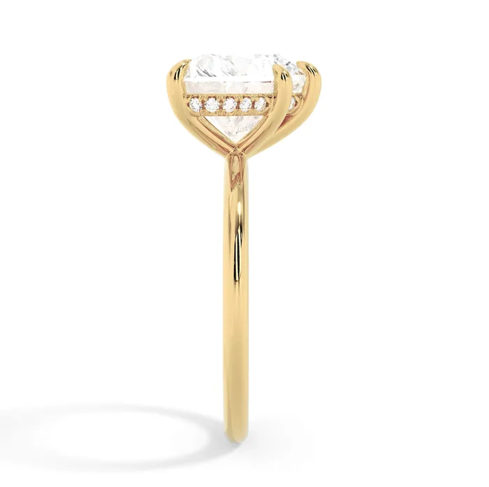 Rings deBebians Classic Solitaire Style Engagement Ring with Diamond Basket