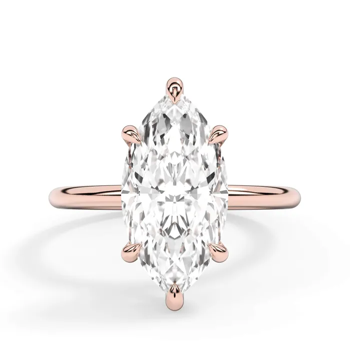 Rings deBebians Classic Solitaire Style Engagement Ring with Diamond Basket