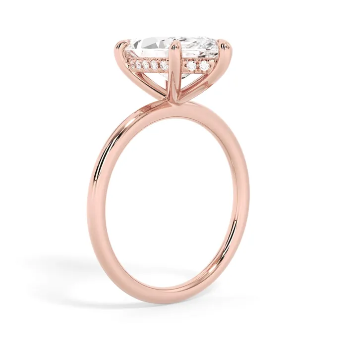 Rings deBebians Classic Solitaire Style Engagement Ring with Diamond Basket