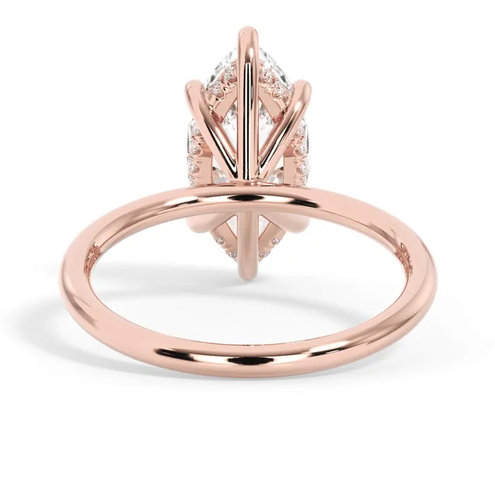 Rings deBebians Classic Solitaire Style Engagement Ring with Diamond Basket
