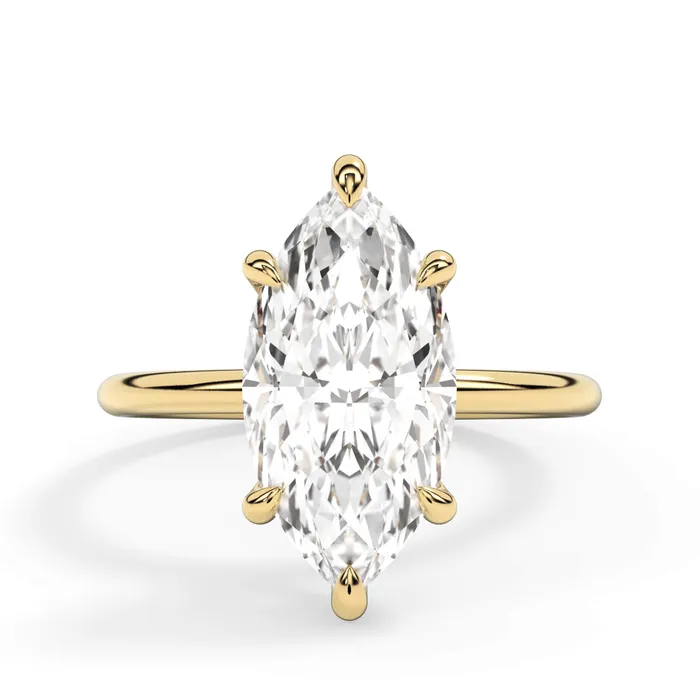 Rings deBebians Classic Solitaire Style Engagement Ring with Diamond Basket