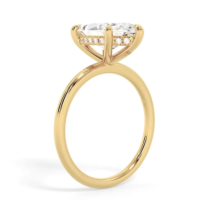Rings deBebians Classic Solitaire Style Engagement Ring with Diamond Basket