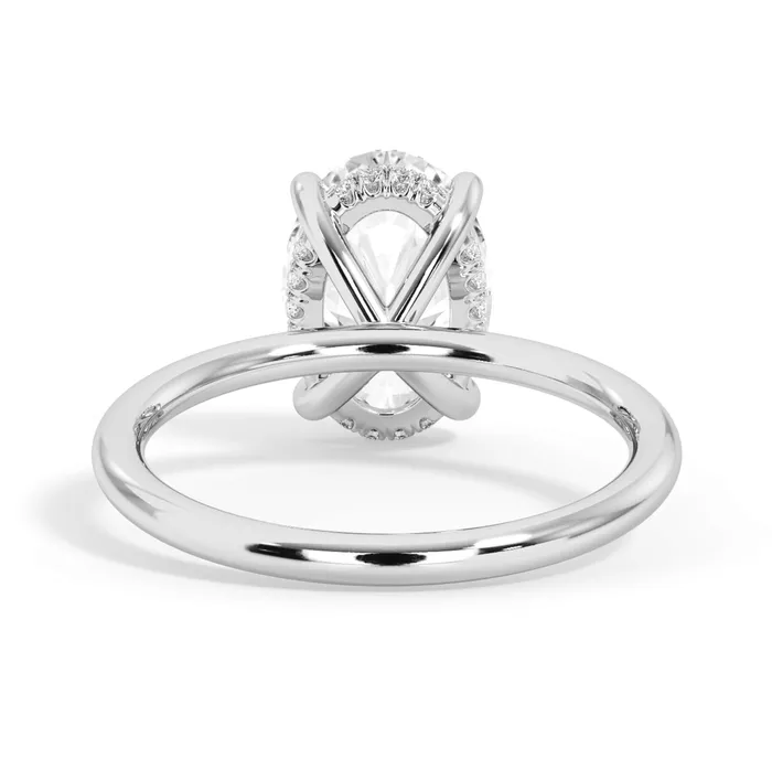 Rings deBebians Classic Solitaire Style Engagement Ring with Diamond Basket