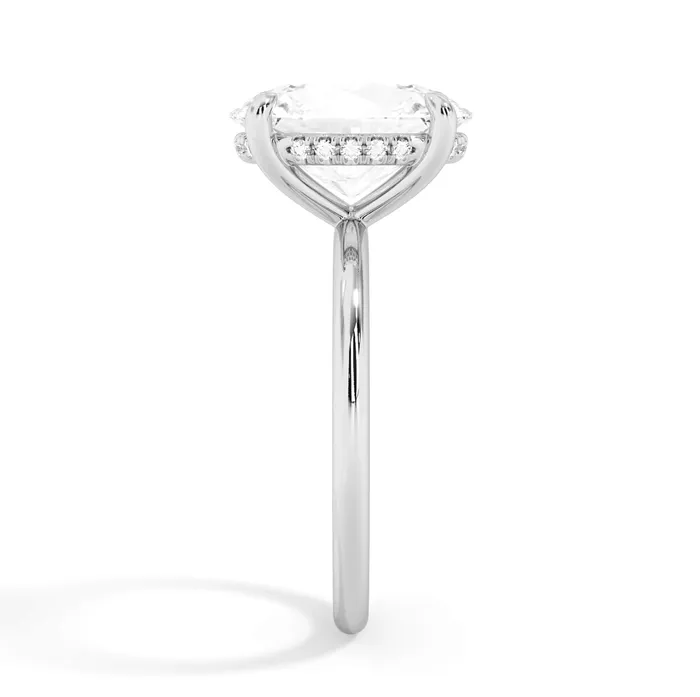 Rings deBebians Classic Solitaire Style Engagement Ring with Diamond Basket