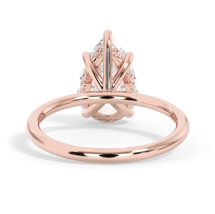 Rings deBebians Classic Solitaire Style Engagement Ring with Diamond Basket