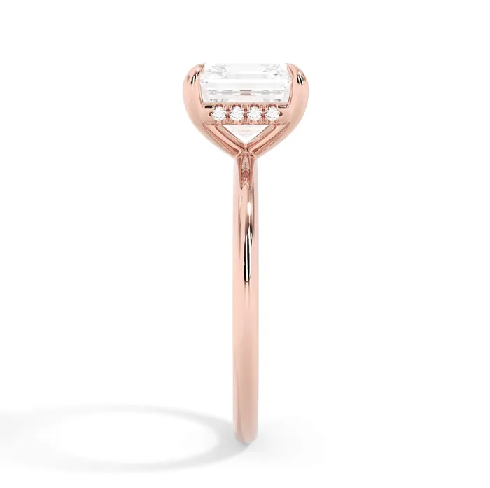 Rings deBebians Classic Solitaire Style Engagement Ring with Diamond Basket