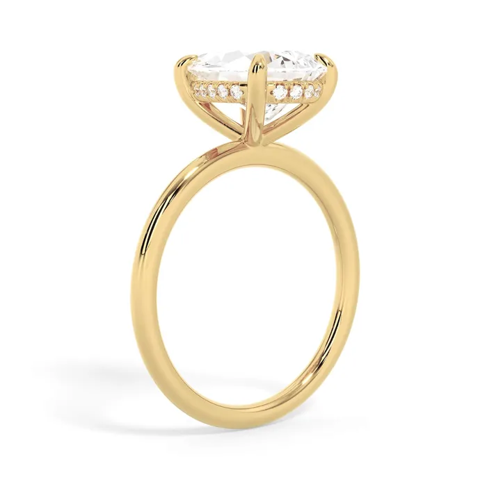 Rings deBebians Classic Solitaire Style Engagement Ring with Diamond Basket