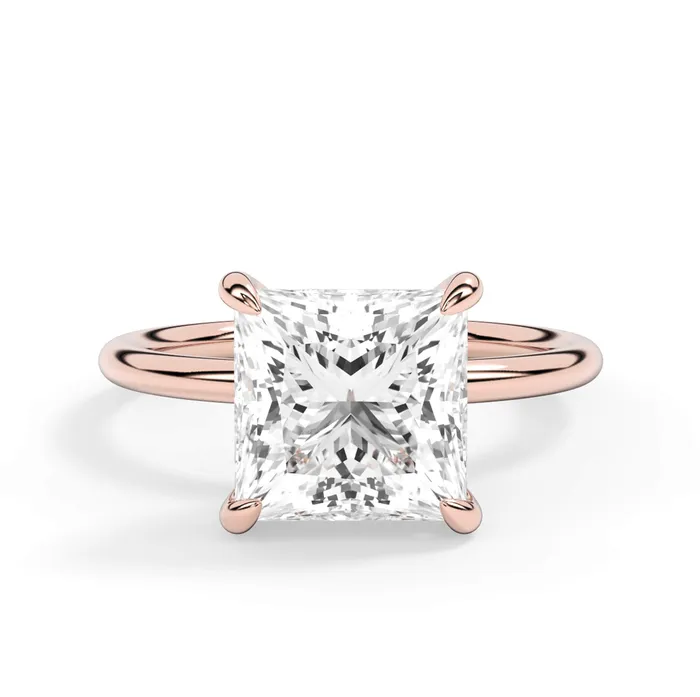 Rings deBebians Classic Solitaire Style Engagement Ring with Diamond Basket