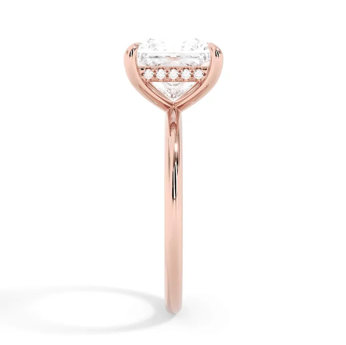 Rings deBebians Classic Solitaire Style Engagement Ring with Diamond Basket