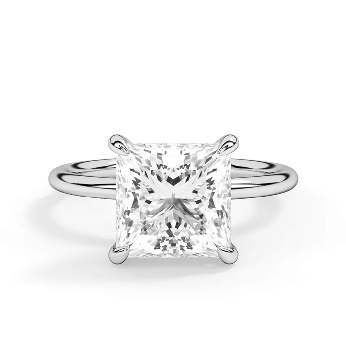 Rings deBebians Classic Solitaire Style Engagement Ring with Diamond Basket