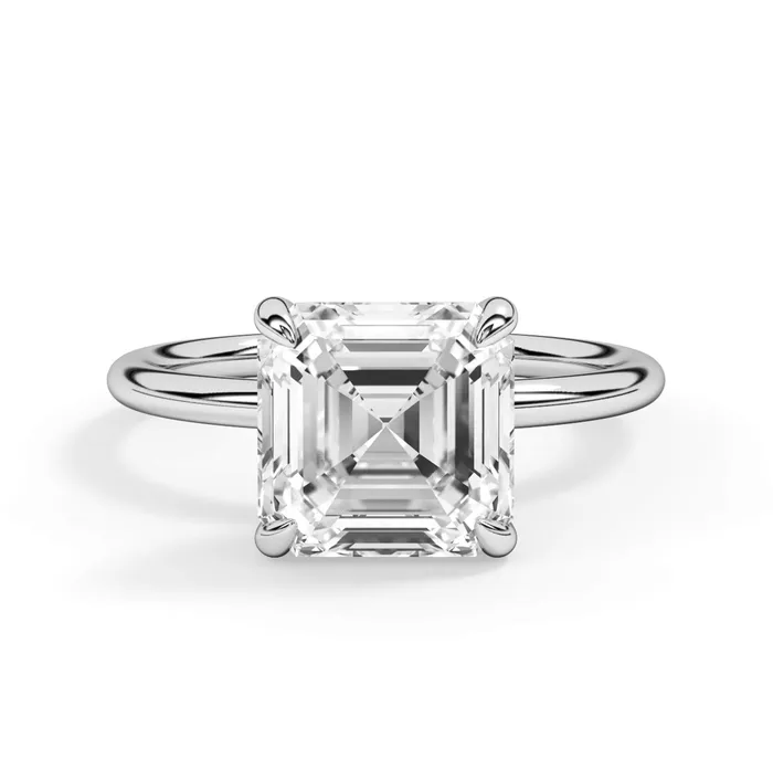 Rings deBebians Classic Solitaire Style Engagement Ring with Diamond Basket