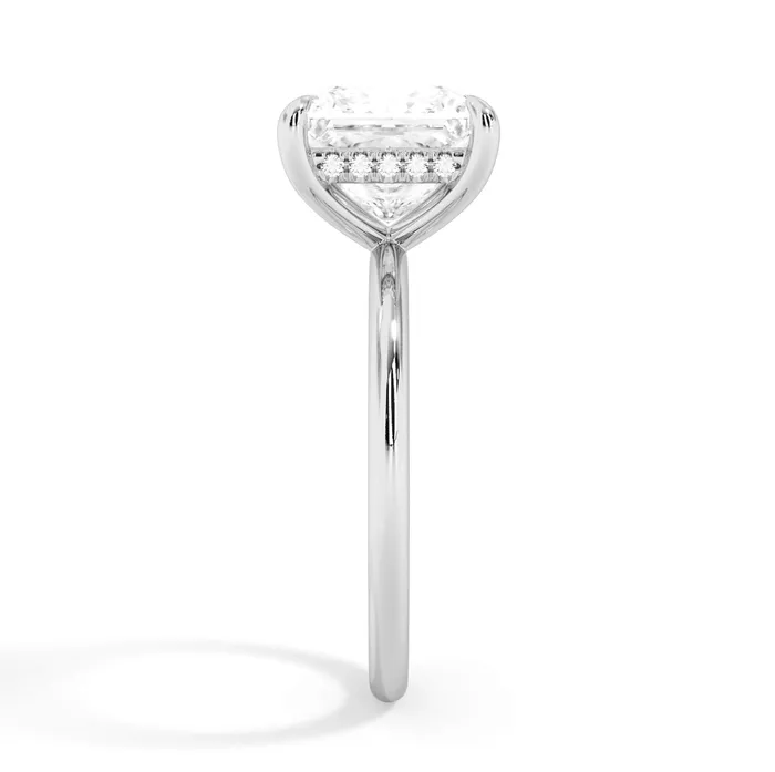 Rings deBebians Classic Solitaire Style Engagement Ring with Diamond Basket