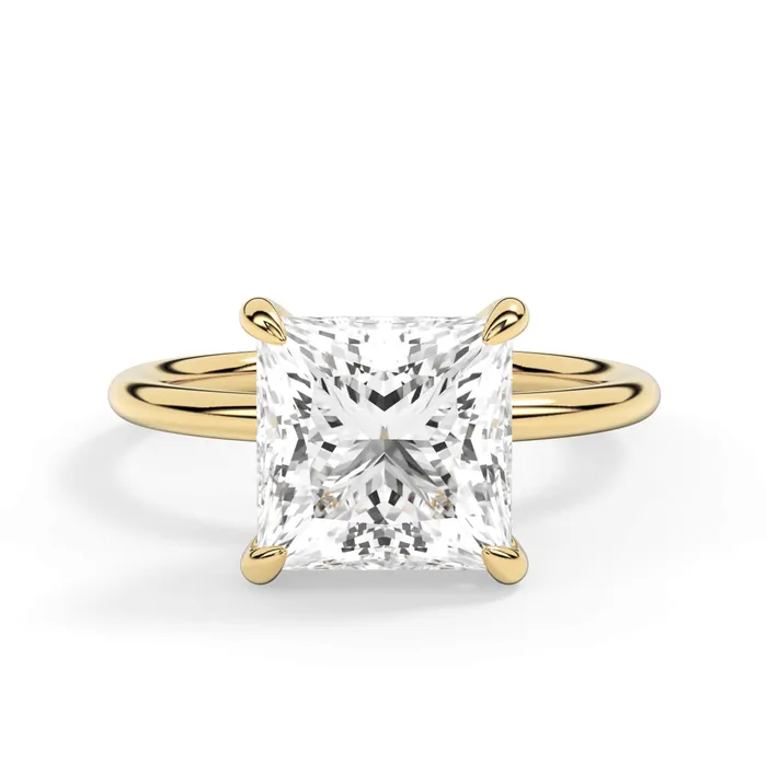 Rings deBebians Classic Solitaire Style Engagement Ring with Diamond Basket
