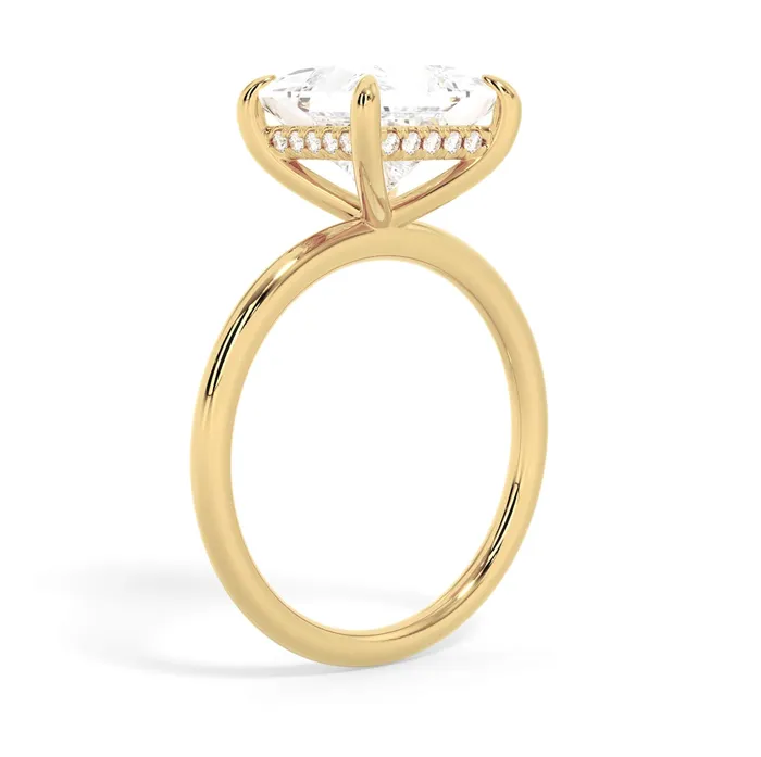 Rings deBebians Classic Solitaire Style Engagement Ring with Diamond Basket