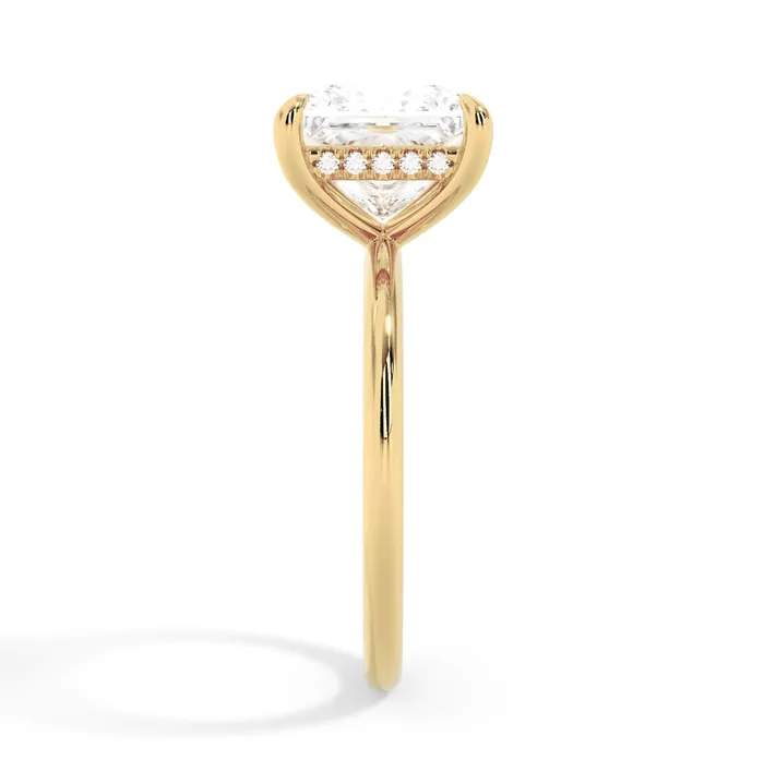 Rings deBebians Classic Solitaire Style Engagement Ring with Diamond Basket