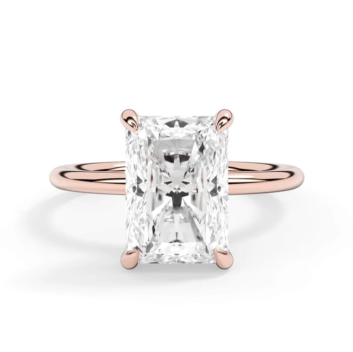 Rings deBebians Classic Solitaire Style Engagement Ring with Diamond Basket