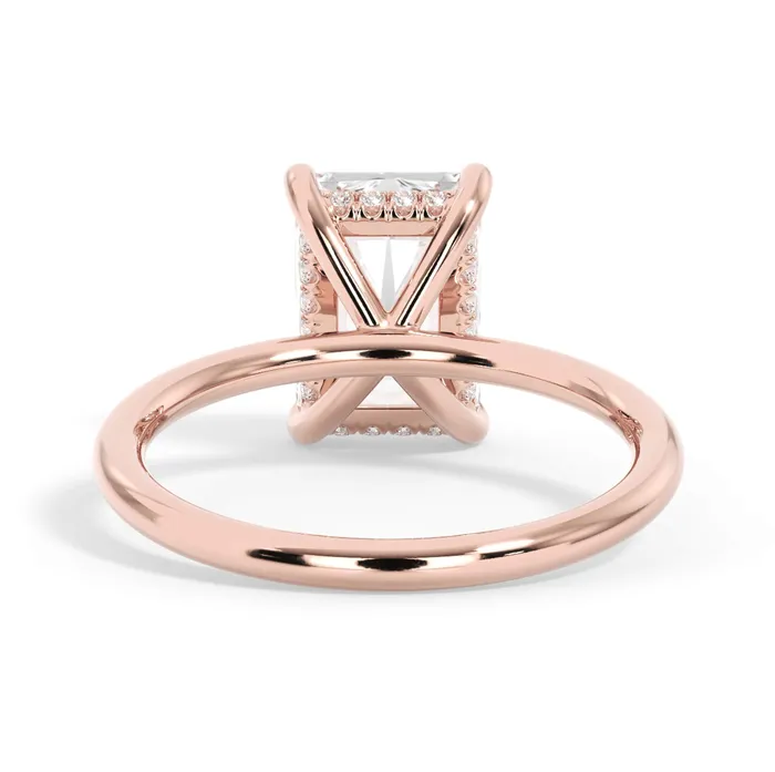 Rings deBebians Classic Solitaire Style Engagement Ring with Diamond Basket