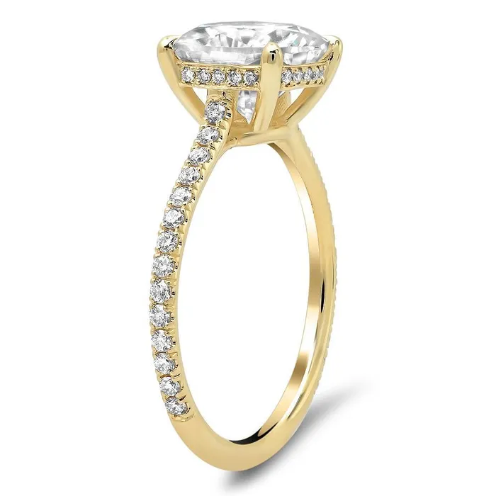 Rings deBebians Cushion Cut Kori Moissanite Pave Engagement Ring Rings deBebians Cushion Cut Kori Moissanite Pave Engagement Ring