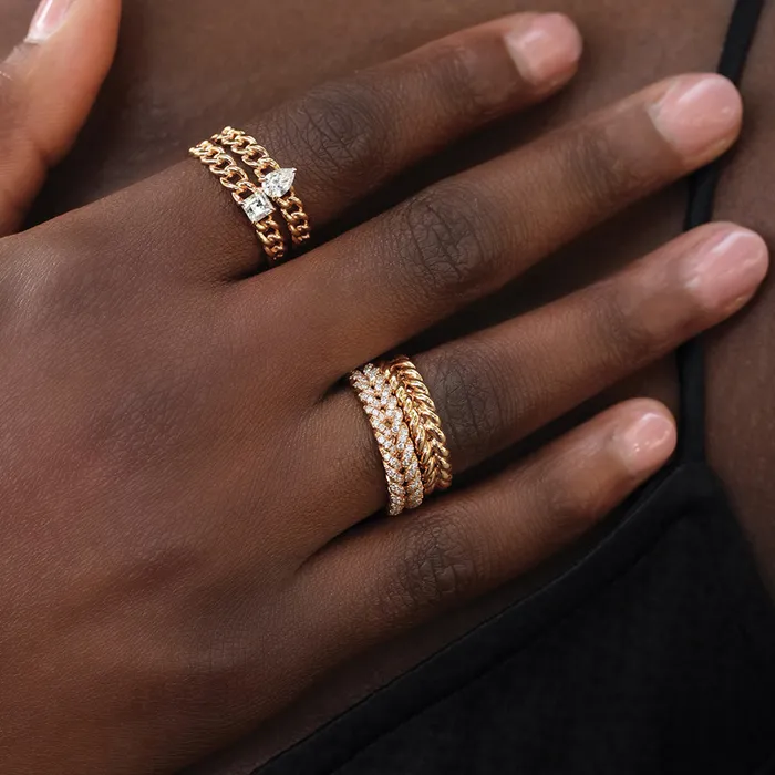 Rings DIAMOND BRAIDED RING anitako