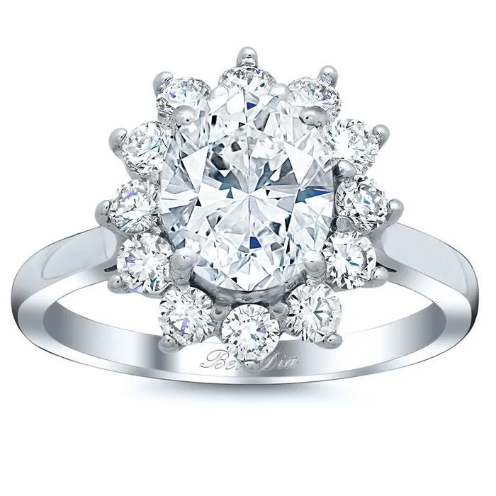 Rings Floral Halo Engagement Ring Setting deBebians