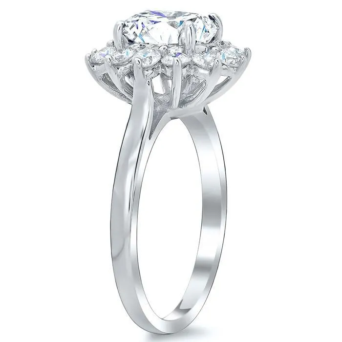 Rings Floral Halo Engagement Ring Setting deBebians