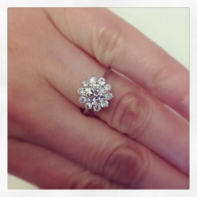 Rings Floral Halo Engagement Ring Setting deBebians