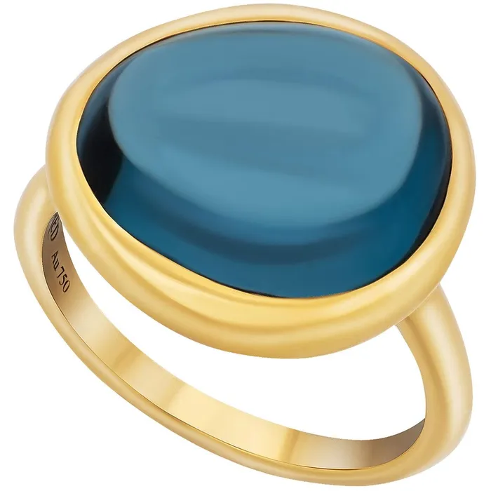 Rings Fred of Paris Fred of Paris Womens Ring Belles Rives YG Blue Topaz Size 65 4B0811053