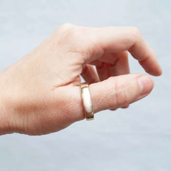 Rings Lauren Wolf Jewelry Gold Square Edge Band