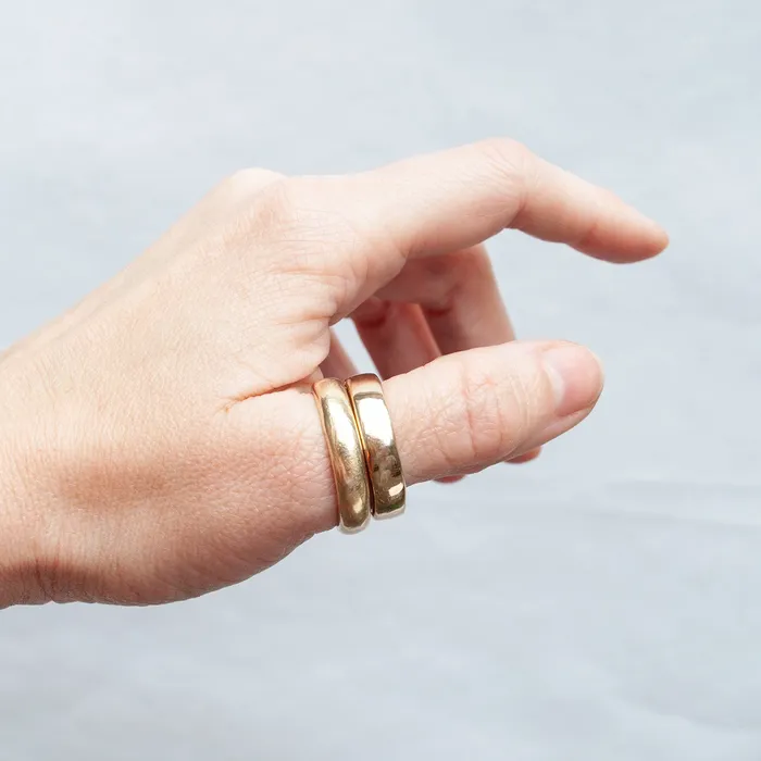 Rings Lauren Wolf Jewelry Gold Square Edge Band