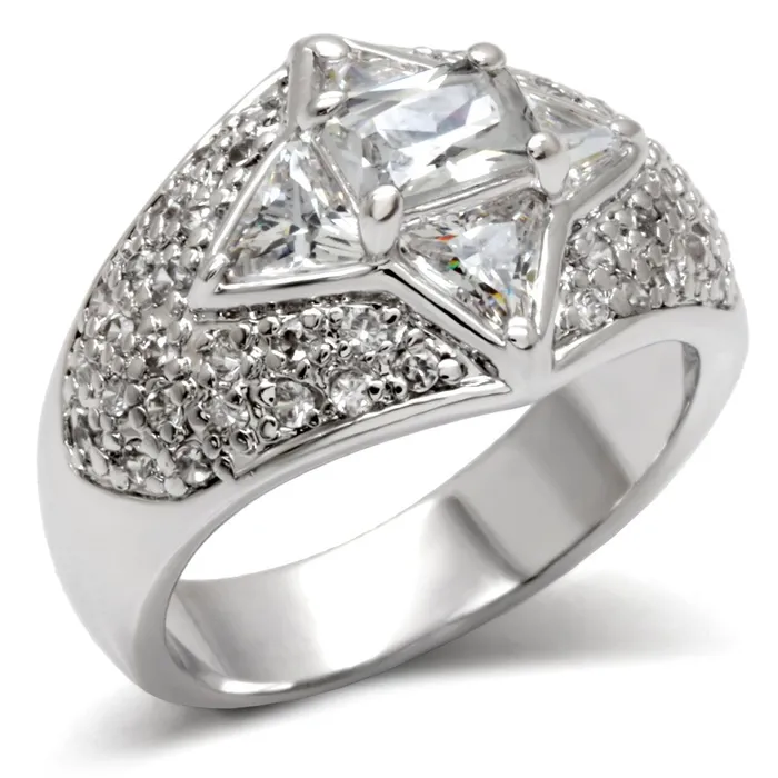 Rings LOA477 HighPolished 925 Sterling Silver Ring with AAA Grade CZ in Clear Alamode Rings LOA477 HighPolished 925 Sterling Silver Ring with AAA Grade CZ in Clear Alamode