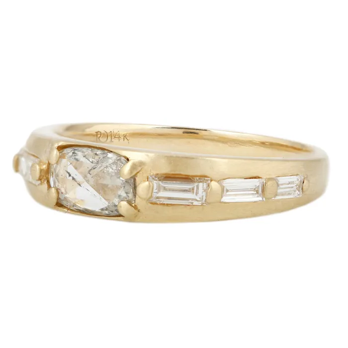 Rings Rose Cut Rectangle Baguette Diamond Band Rebecca Overmann