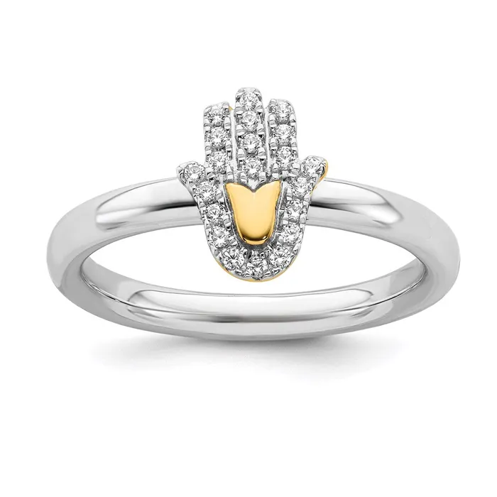 Rings Stackable Expressions Sterling Silver Stackable Expression GoldPlated Chamseh Dia Ring QSK2163 Rings Stackable Expressions Sterling Silver Stackable Expression GoldPlated Chamseh Dia Ring QSK2163