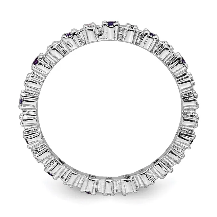 Rings Stackable Expressions Sterling Silver Stackable Expressions Amethyst Diamond Ring QSK533 Rings Stackable Expressions Sterling Silver Stackable Expressions Amethyst Diamond Ring QSK533