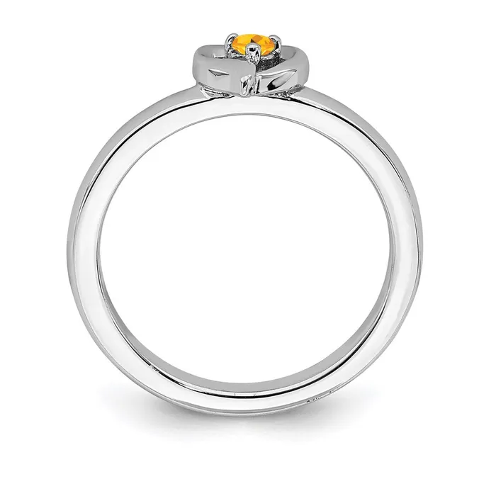 Rings Stackable Expressions Sterling Silver Stackable Expressions Citrine Heart Ring QSK1532 Rings Stackable Expressions Sterling Silver Stackable Expressions Citrine Heart Ring QSK1532