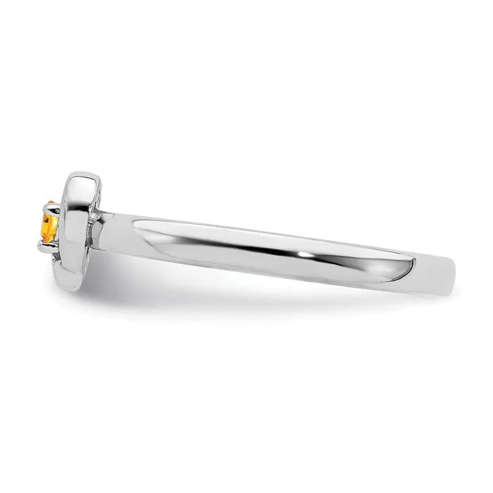 Rings Stackable Expressions Sterling Silver Stackable Expressions Citrine Heart Ring QSK1532 Rings Stackable Expressions Sterling Silver Stackable Expressions Citrine Heart Ring QSK1532